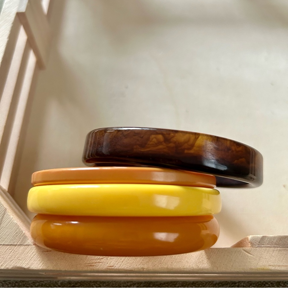 Vintage 50s bangles butterscotch tortoise - Picture 6 of 12